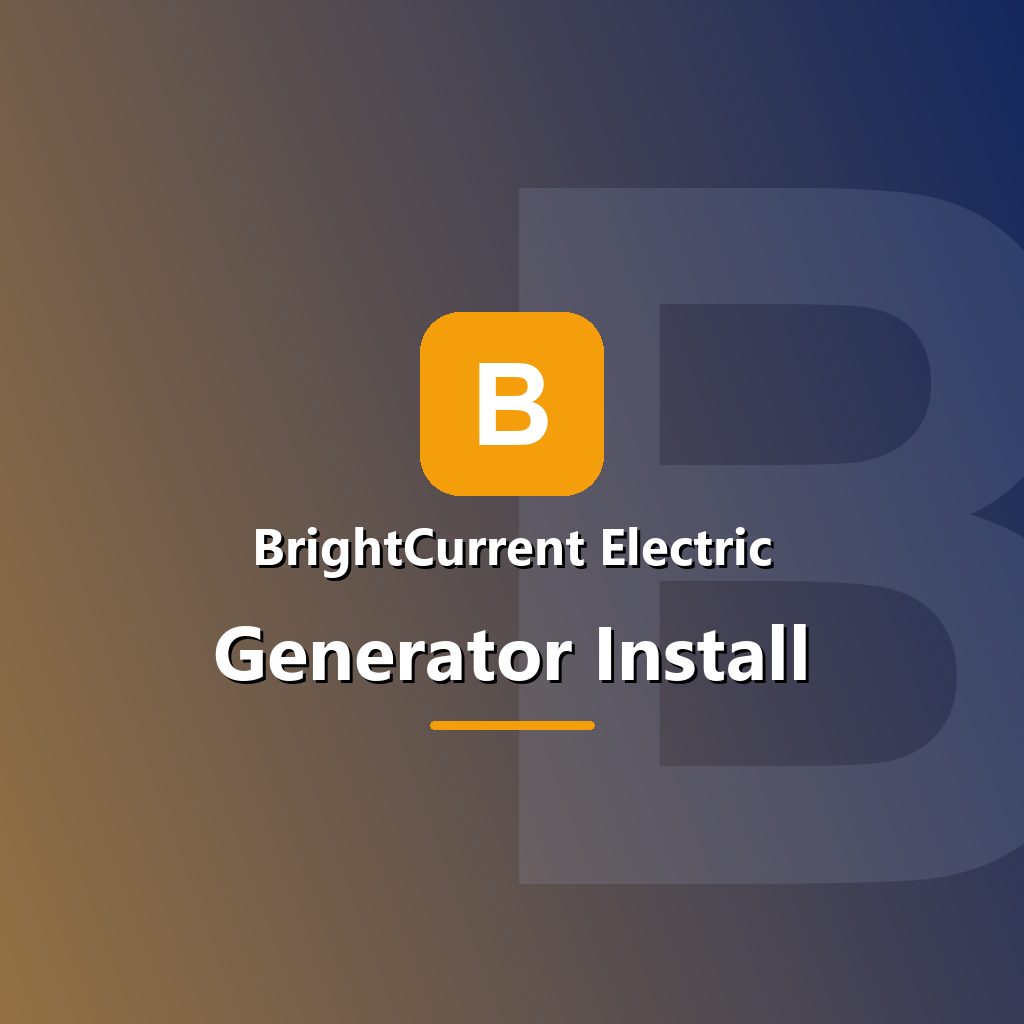 Standby generator installation